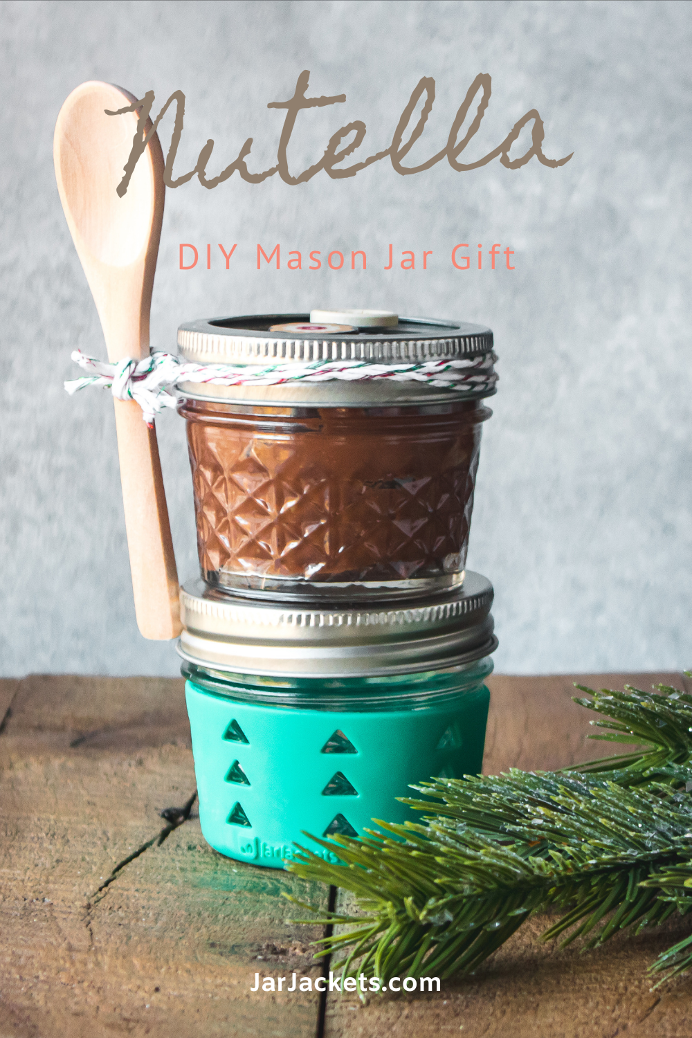 homemade nutella mason jar gift