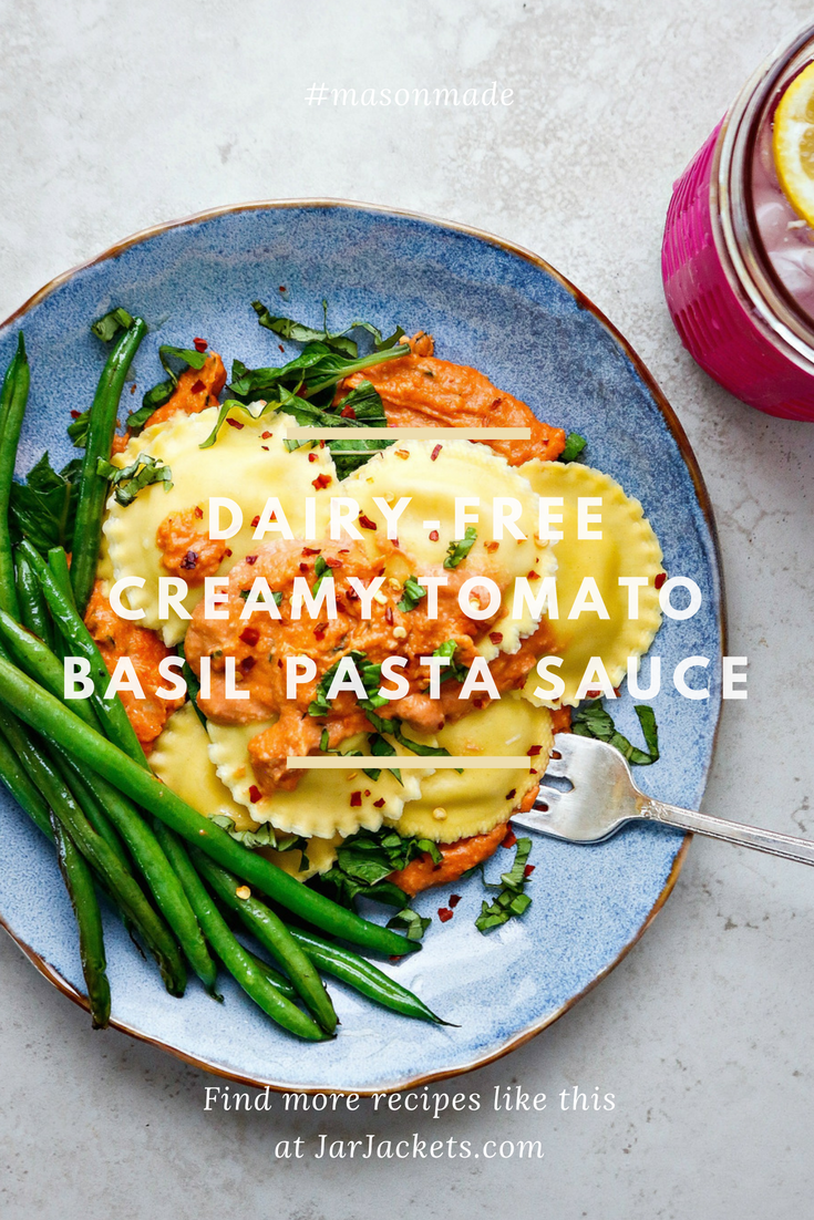 Dairy-Free Creamy Tomato Basil Pasta Sauce