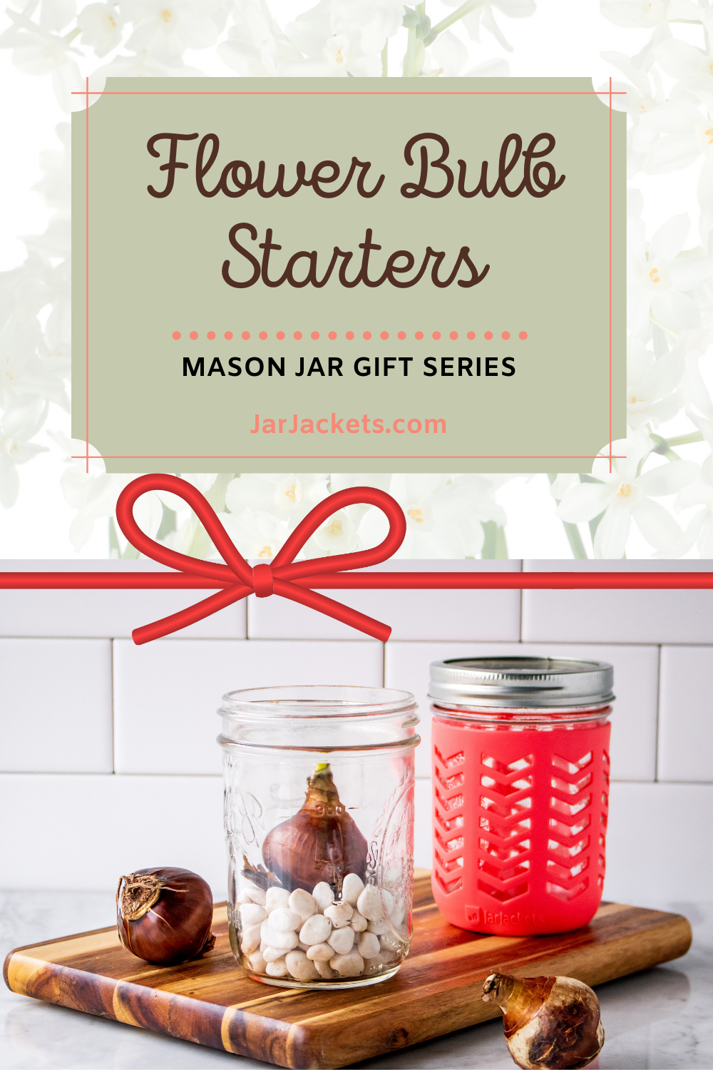 mason jar gift for coworkers- flower bulbs