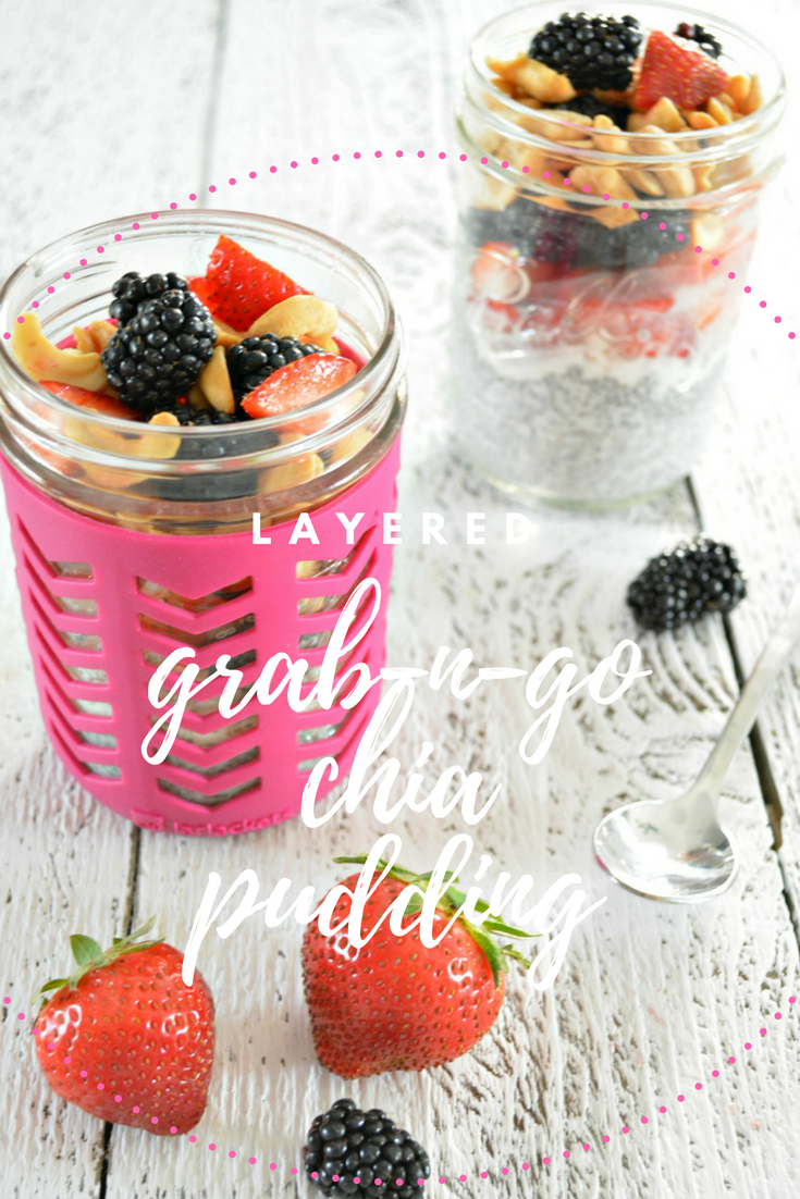 Layered Chia Pudding with Fruit, Coconut & Cashews