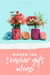 Mason Jar Teacher Gift Ideas with brightly colored flowers in mason jars with patterned silicone sleeves