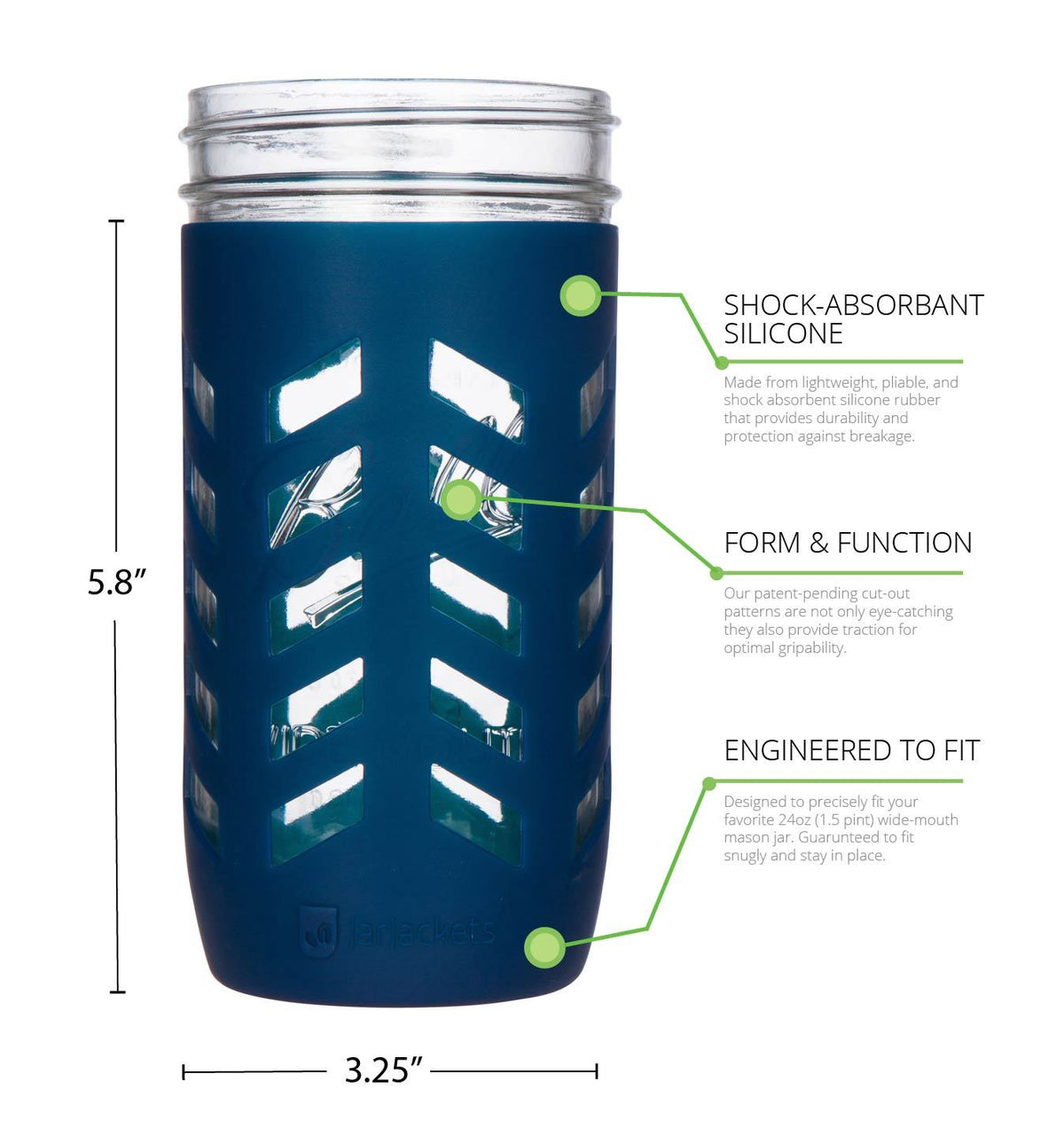 Colorful silicone covers for 24oz mason jars