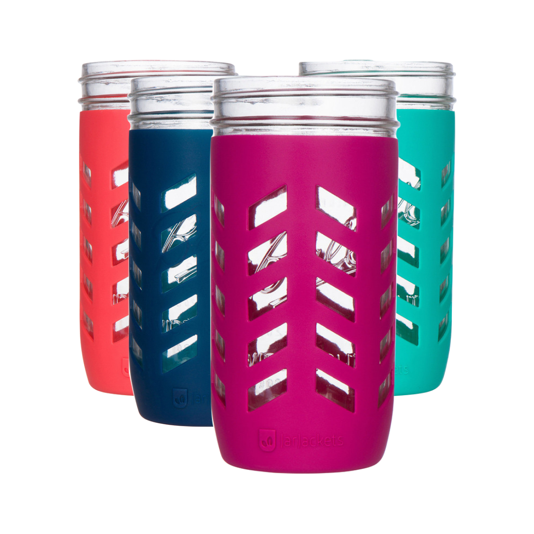 Glass mason jar silicone sleeves