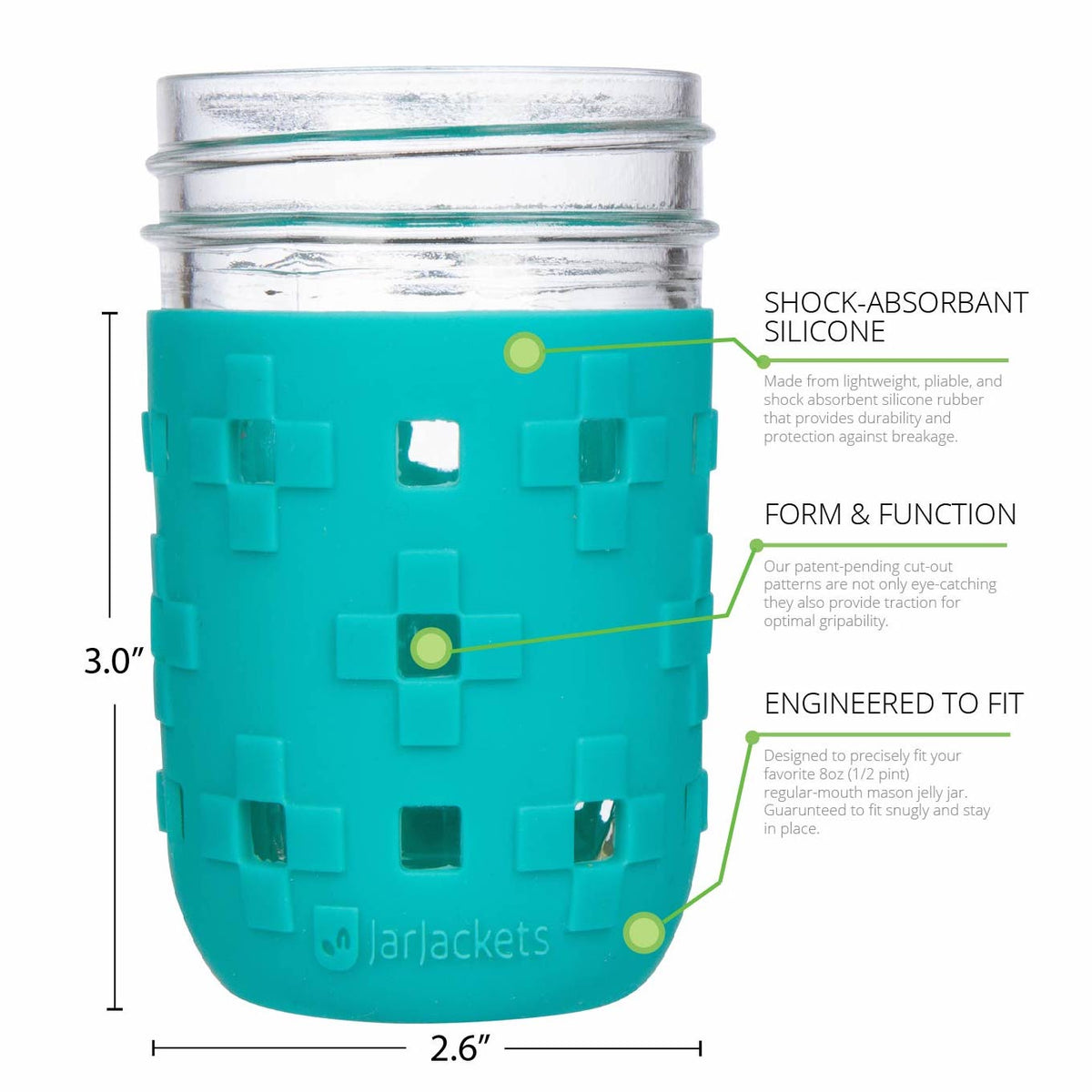 Silicone Mason Jar Sleeves - 8oz Jelly Jars (4-pack, Multicolor)