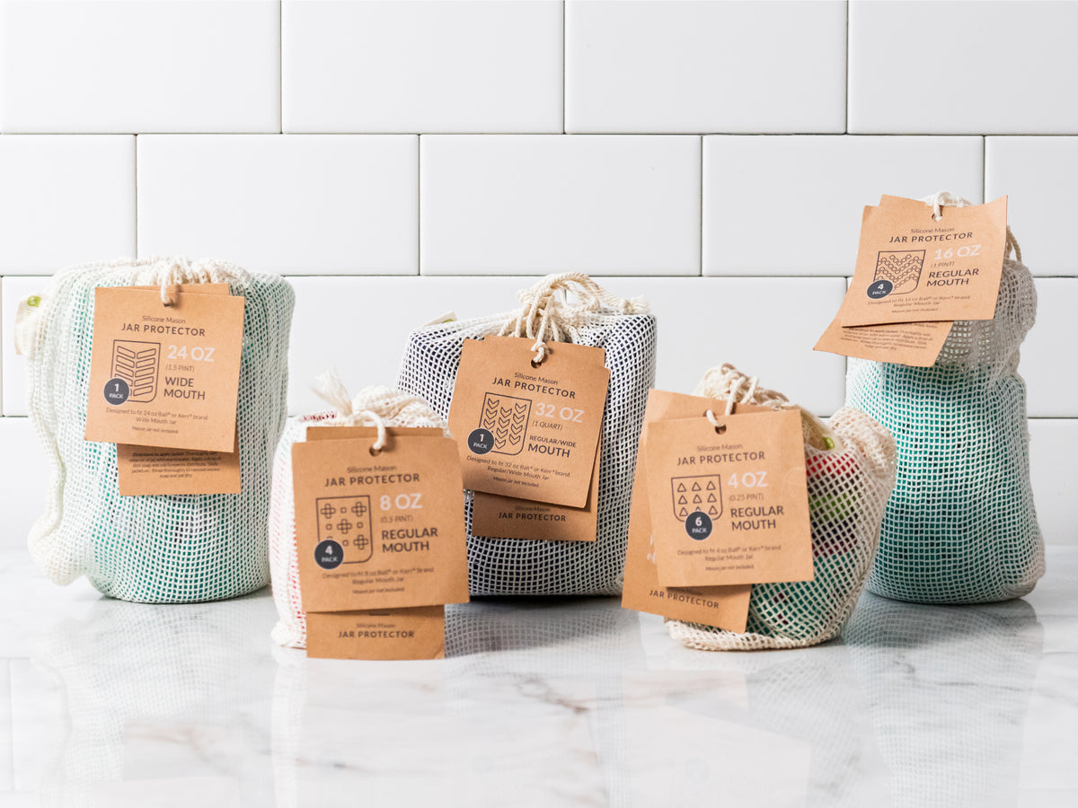 Silicone Mason Jar Sleeves - 8oz Jelly Jars (4-pack, Multicolor)
