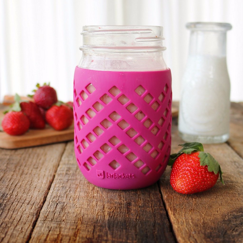 Silicone Mason Jar Protector Sleeves - 16oz (1 pint) Wide-Mouth Jars -  JarJackets