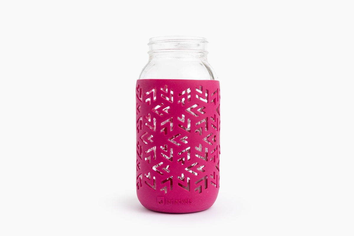 Imperfect-Mason Bottle Silicone Sleeve 4oz Dahlia Pink